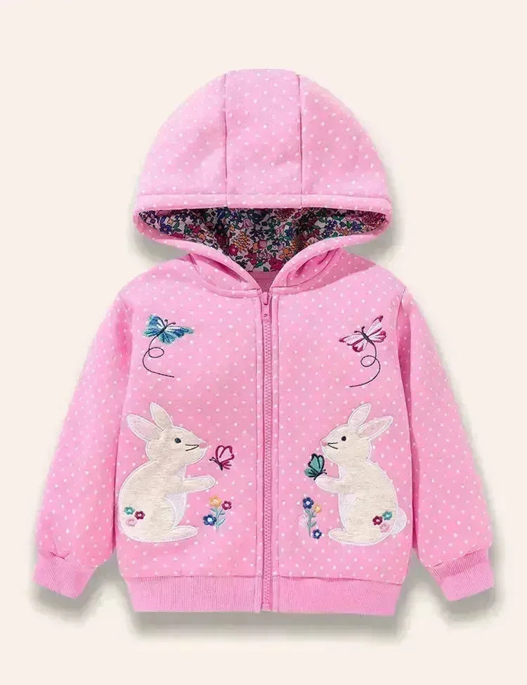 Bunny Appliqué Dotted Coat