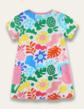 Fresh Cartoon Print Dress - Bebehanna