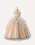 Unicorn Rainbow Tulle Princess Party Dress - Bebehanna