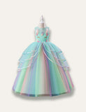 Unicorn Rainbow Tulle Princess Party Dress - Bebehanna