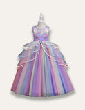 Unicorn Rainbow Tulle Princess Party Dress - Bebehanna