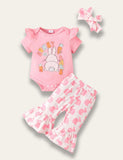 Easter Multicolor Bunny Print Romper Set - Bebehanna