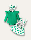 St.Patrick's Day Romper+Elephant Strap Dress