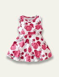 Flower Printed Sleeveless Dress - Bebehanna
