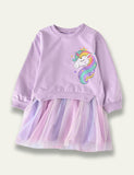 Rainbow Tulle Skirt Unicorn Sweatshirt - Bebehanna