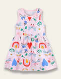 Sleeveless Cartoon Print Dress