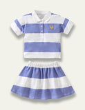 Cute Stripe T-Shirt+Stripe Skirt