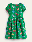 Butterfly Short-sleeved Fun Jersey Dress - Bebehanna