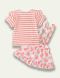 Easter Cartoon Bunny Stripe T-Shirt+Strap Dress - Bebehanna