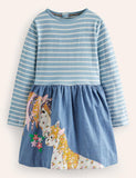 Pony Appliqué Striped Dress