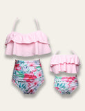 High Waist Ruffled Family Matching Swim Suit - Bebehanna