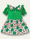 St. Patrick's Day Clover Print Dress - Bebehanna