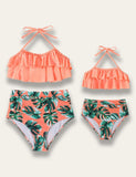 High Waist Ruffled Family Matching Swim Suit - Bebehanna