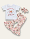 Easter Bunny Print Flare Pants Set - Bebehanna