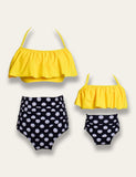 High Waist Ruffled Family Matching Swim Suit - Bebehanna