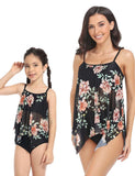 Flower Printed Tulle Family Matching Swim Suit