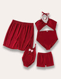 Solid Color Family Matching Swim Suit