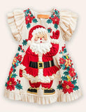 Fun Christmas Santa Claus Appliqué Dress