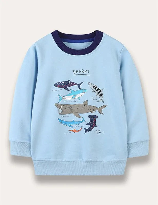 Shark Printed Sweatshirt - Mini Taylor