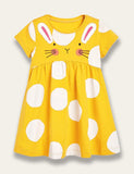 Cute Bunny Embroidered Dress