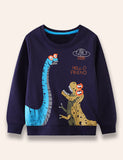 UFO Dinosaur Printed Sweatshirt