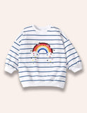 Cute Rainbow Appliqué Striped Sweatshirt+Rainbow Printed Leggings - Mini Taylor