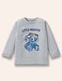 Little Monster Vehicle Printed Long Sleeve T-Shirt