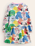 Doggy Printed Sweatshirt Dress