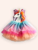 Rainbow Unicorn Party Tulle Dress