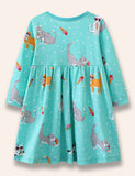 Ice Cream Cat Printed Pocket Dress