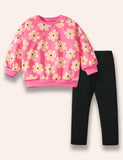 Flower Dotted Sweatshirt Set