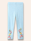 Flower Embroidered Leggings