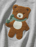 Fluffy Cute Bear Sweatshirt Set