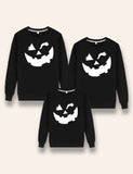 Halloween Wink Pumpkin Family Matching Sweatshirt