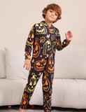 Halloween One-Piece Line Pumpkin Family Matching Pajamas