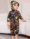 Halloween One-Piece Line Pumpkin Family Matching Pajamas