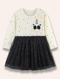 Cute Panda Appliqué Dress