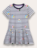 Rainbow Fruit Printed Striped Dress - Mini Taylor