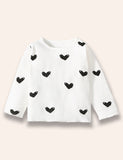 Heart Printed Long Sleeve T-Shirt Set