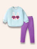 Cool Bunny Printed Sweatshirt Set