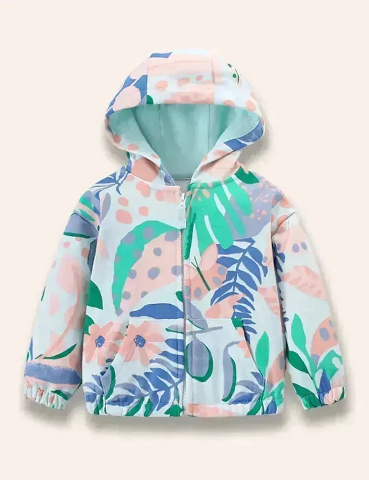 Tropical Leaves Printed Coat