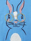 Glasses Bunny Embroidered Sweatshirt