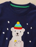 Cute Polar Bear Printed Long Sleeve T-Shirt