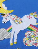 Rainbow Unicorn Appliqué Long Sleeve T-Shirt