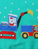 Christmas Santa Claus Excavator Appliqué Sweatshirt