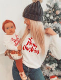 Christmas Letter Printed Family Matching Sweatshirt