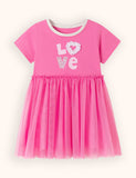 Valentine's Day Love Applique Tulle Dress