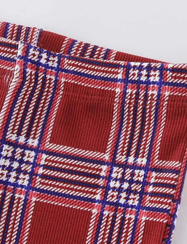 Checked Flared Leggings