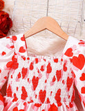 Valentine's Day Heart Print Long-sleeved Dress