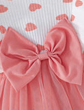 Valentine's Day Love Printing Splicing Tulle Dress